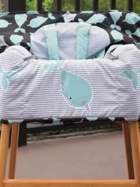 Go by Goldbug Shop Cart Narwhals Striped Baby Cover